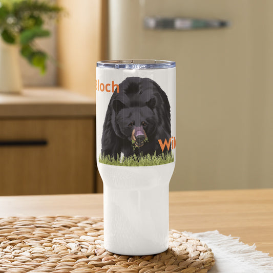Black Bear Travel mug with a handle